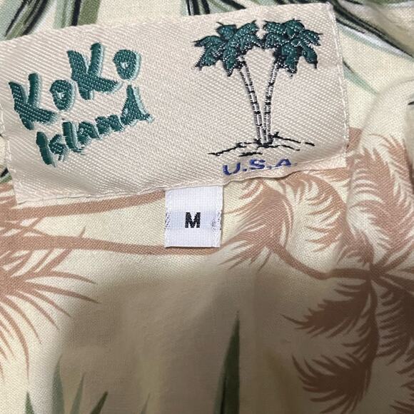 Vtg 90s Palm Tree Pineapple Retro Hawaiian Resort Blouse Wrap Skirt Coord Set M - Picture 7 of 8